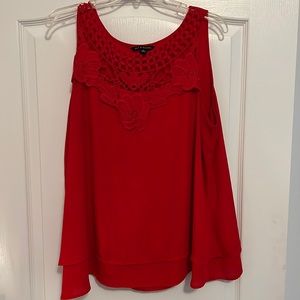 Womens sleeveless red blouse